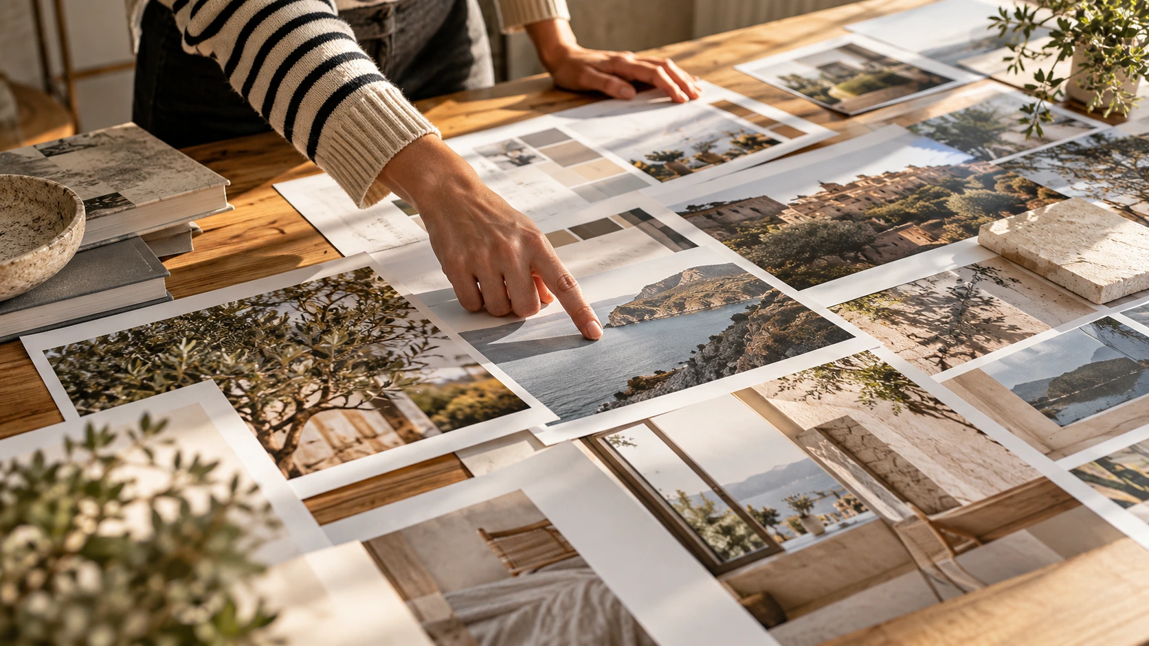 Selección de fotografías y referencias para un proyecto creativo